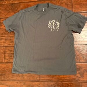 Original use Gray Graphic Crewneck T-Shirt - Dancing Skeletons